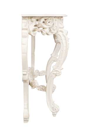Biscottini Consolle Biscottini Legno Massello Bianca Anticata 125x38x87 Stile Fiorentino