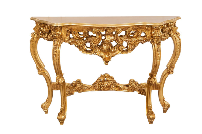 Biscottini CONSOLLE IN LEGNO FINITURA FOGLIA ORO ANTICATO MADE IN ITALY dimensioni
