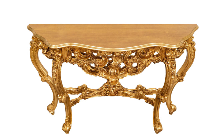 Biscottini CONSOLLE IN LEGNO FINITURA FOGLIA ORO ANTICATO MADE IN ITALY dimensioni