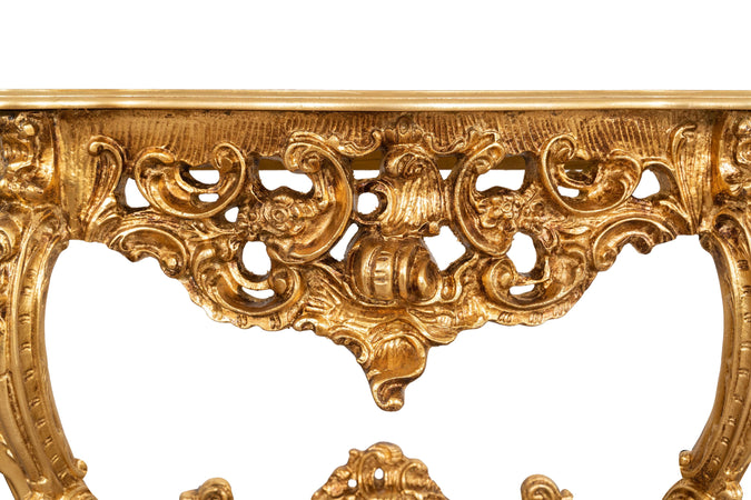 Biscottini CONSOLLE IN LEGNO FINITURA FOGLIA ORO ANTICATO MADE IN ITALY dimensioni