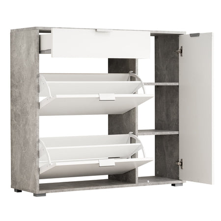 Scarpiera multiuso con 3 cassetti ed 1 anta "Ada" per interno armadio basso h 94,5 cm