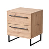 Comodino con 2 cassetti Spain Rovere con guide in metallo h 54 cm