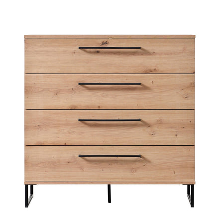 Cassettiera con 4 cassetti "Spain" Rovere con guide in metallo h 95 cm