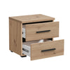 Comodino con 2 cassetti Austria Rovere con guide in metallo h 43 cm