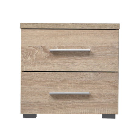 Comodino con 2 cassetti "Europe" con guide in metallo h 43 cm