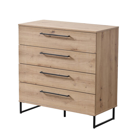 Cassettiera con 4 cassetti "Spain" Rovere con guide in metallo h 95 cm