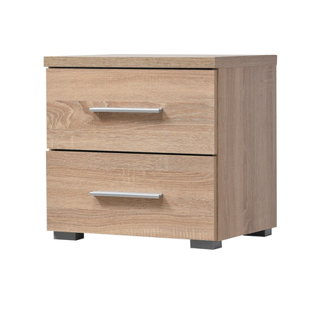 Comodino con 2 cassetti "Europe" con guide in metallo h 43 cm