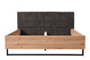 Letto anticato matrimoniale Spain struttura in legno rovere con spalliera nera