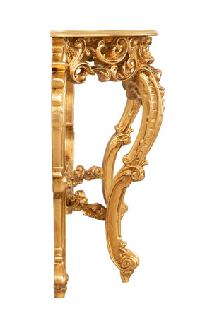 Biscottini Consolle Biscottini Legno Foglia Oro Antic Artigianale Italia 125x38x87