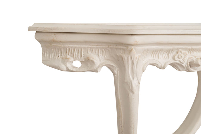 Biscottini Biscottini Consolle Legno Bianca Anticata Italiana 57x22x52 Arredo Casa Design