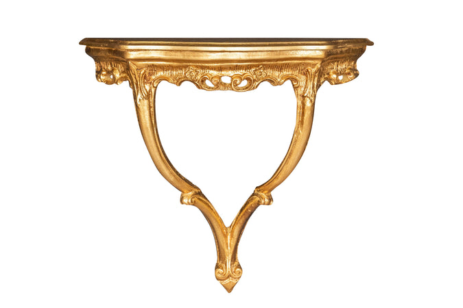 Biscottini Biscottini Consolle Legno Foglia Oro Anticato Made Italy 57x22x52 Arredo