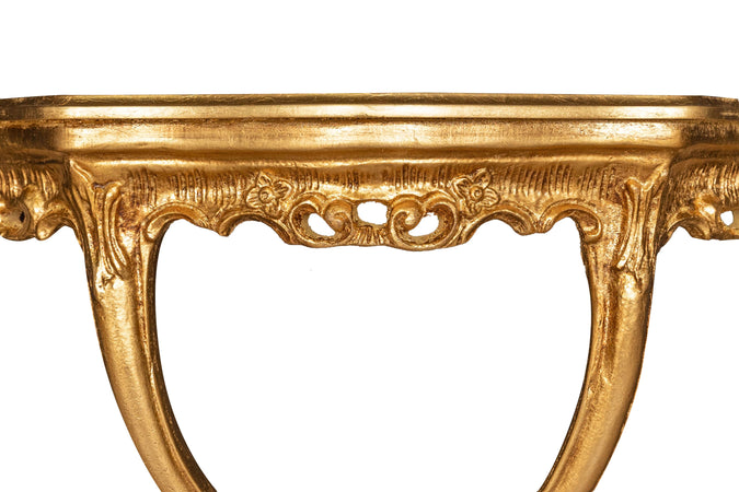 Biscottini Biscottini Consolle Legno Foglia Oro Anticato Made Italy 57x22x52 Arredo