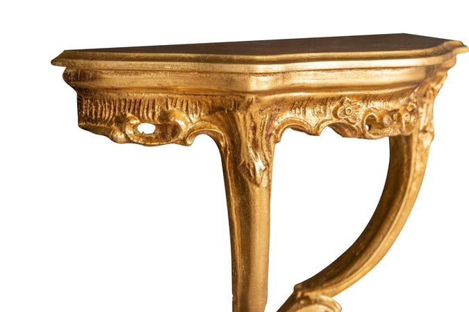 Biscottini Biscottini Consolle Legno Foglia Oro Anticato Made Italy 57x22x52 Arredo