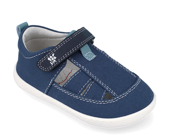 Sandali bambino blu primi passi barefoot 19 -26 Garvalin
