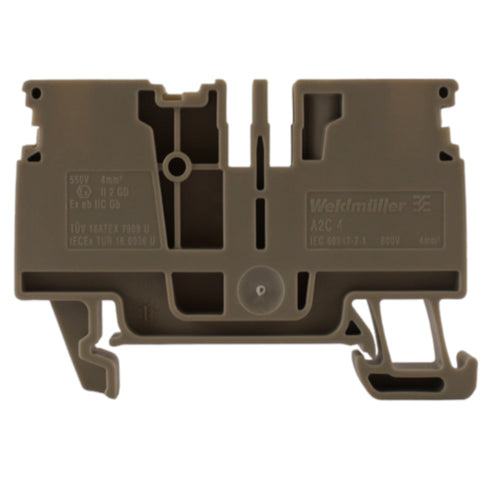 Morsetto passante beige 4mmq 1 piano 2 conduttori Weidmuller