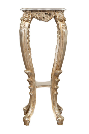 Biscottini Panchetto Portavaso Biscottini Legno Foglia Argento Anticato 37x34x87 Italy