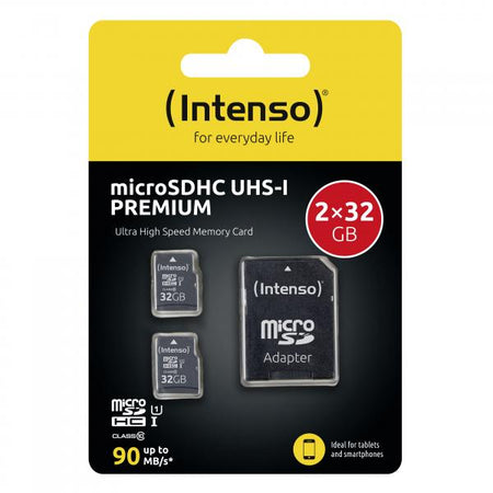 INTENSO MICRO SD UHS-I PREMIUM CON INCL SD ADAPTER 32GB CONFEZIONE DA 2 PEZZI