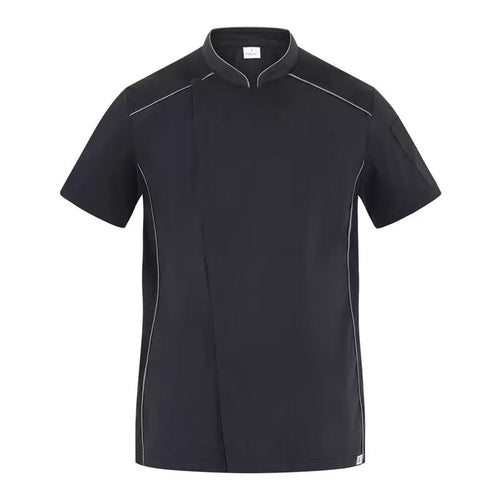 Giacca Cuoco Omar Nero con Profili Giacca Chef Manica Corta