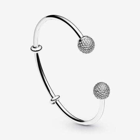 Pandora Bracciale Moments rigido aperto con pavé