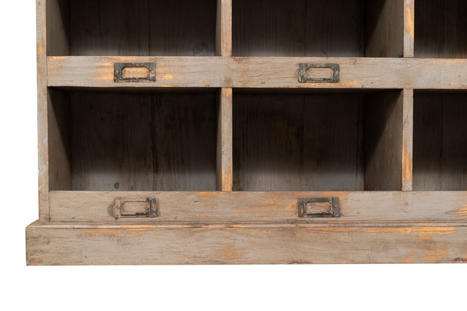 Biscottini Vetrina libreria in legno massello di rovere L154xPR33xH105 cm Imponente