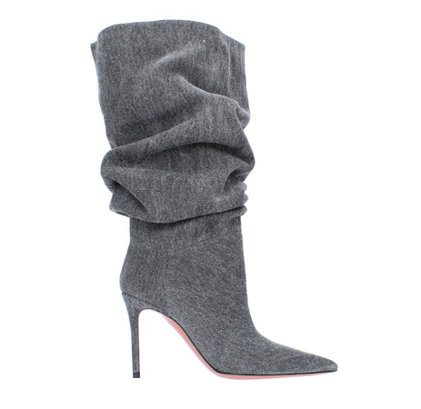 Amina Muaddi Stivali Denim da donna