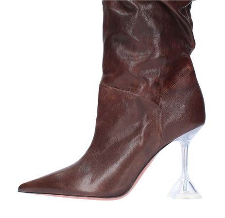 Amina Muaddi Stivali Marrone da donna