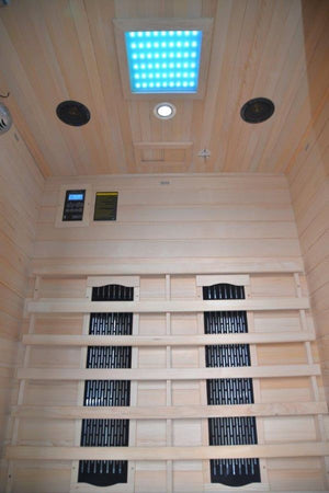Sauna Infrarossi per 2 persone in Legno Hemlock 120x120 Red