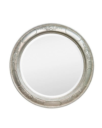 MOBILI2G - Specchiera in foglia argento rotonda- Misure: l.88 x h.88 x p.4