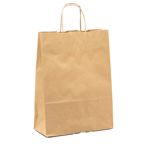25 Shoppers Carta Biokraft 45X15X50Cm Neutro Cordino Avana