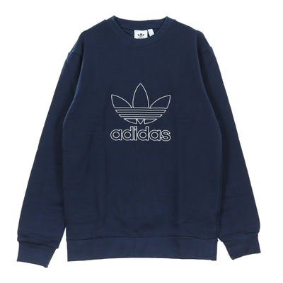 Adidas Felpa Girocollo Uomo Outline Crew Collegiate Navy da uomo