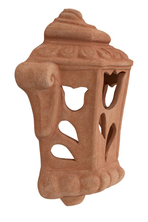 Biscottini Lanterna Biscottini Lampada da Parete Terracotta Antigeliva Lavorata a Mano