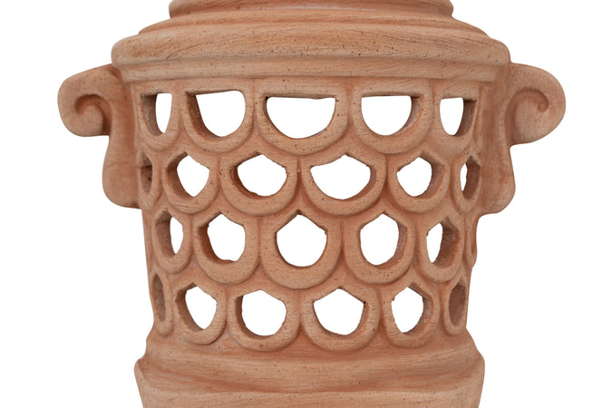 Biscottini Lanterna Lampada da parete da appendere in Terracotta 100% Made in Italy interamente Lavorata a Mano
