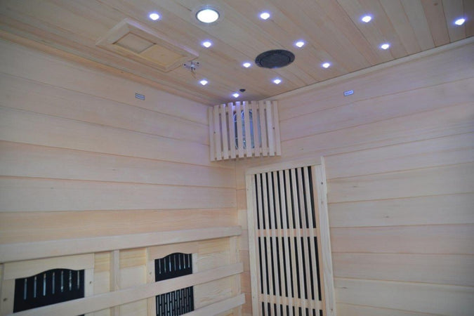 Sauna Combinata per 2 persone in Legno Hemlock 120x59x85 Angle