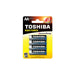 TOSHIBA LR6GCP BP-4 - BLISTER 4 BATTERIE STILO ALKALINE HIGH POWER - CONF. 12 PZ