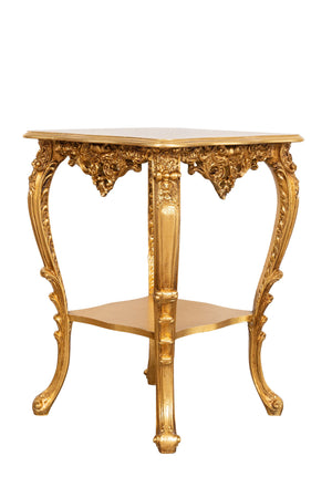 Biscottini Biscottini Tavolo Panchetto Consolle Legno Foglia Oro Anticato 56x56x78 Made