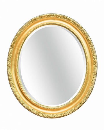 MOBILI2G - Specchiera in foglia oro ovale- Misure: l.64 x h.84 x p.6