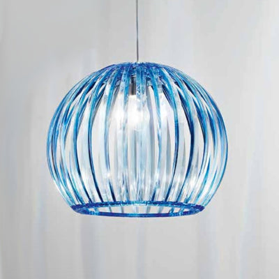 Lampadario moderno Perenz SLICE 5858 C E27 LED sospensione acrilico blu trasparente