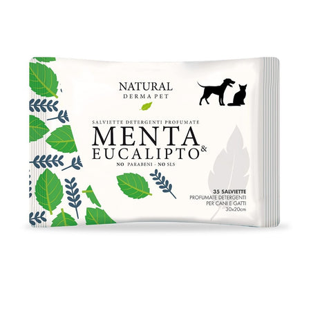 Natural Derma Pet Salviette Detergenti Profumate Menta e Eucalipto