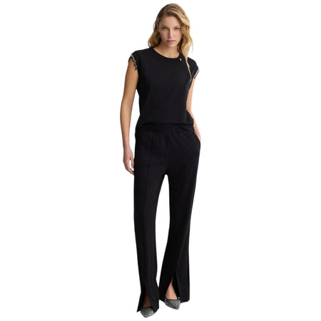 Liu Jo pantaloni flare neri in jersey TA5147J5942 22222 Pantaloni Liu Jo