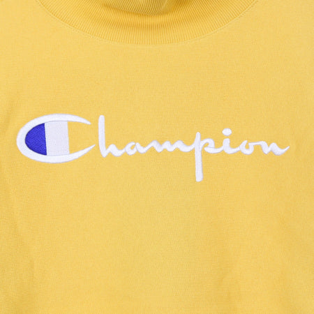 CHAMPION Felpa Collo Alto Corta Donna Turtle Neck L/s Sweatshirt Yellow da donna