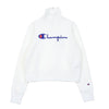 CHAMPION Felpa Collo Alto Corta Donna Turtle Neck L/s Sweatshirt White da donna