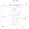 Tavolo Cucina Sala da Pranzo Allungabile Gambe a incrocio 90x140-220 cm Olmo