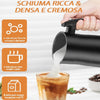 Montalatte Elettrico 350ML 500Watt Funzione Caldo Freddo Acciaio H 21.5 cm Nero