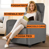 Poltrona Reclinabile Relax con Poggiapiedi Rivestimento Tessuto Design Moderno Grigio