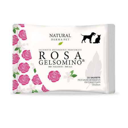 Natural Derma Pet Salviette Detergenti Profumate Rosa Gelsomino