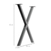 Kit 2pz Gambe per Tavolo in Metallo Nero 40x2.5 H 43 cm con accessori