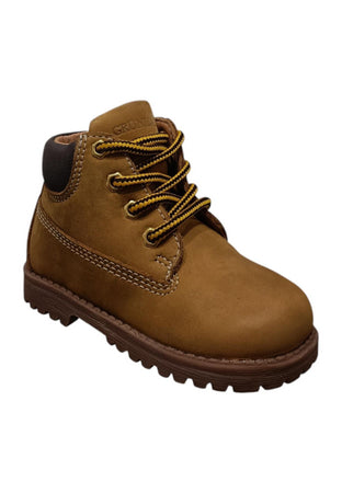 Scarpe boascaiolo Unisex bambini Grunland Junior POUF  ocra laccio e zip laterale