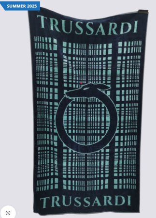Telo Mare Logo Mania ! Trussardi 95  x 185 - Lusso e Stile Esclusivo