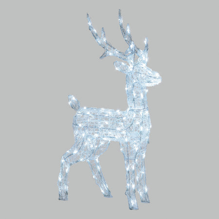 Renna luminosa in acrilico con led bianco freddo per esterno ed interno