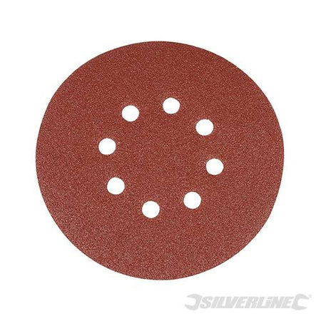 Dischi perforati con fissaggio a strappo da usare con levigatrici rotoorbitali silverline 10 pz Silverline